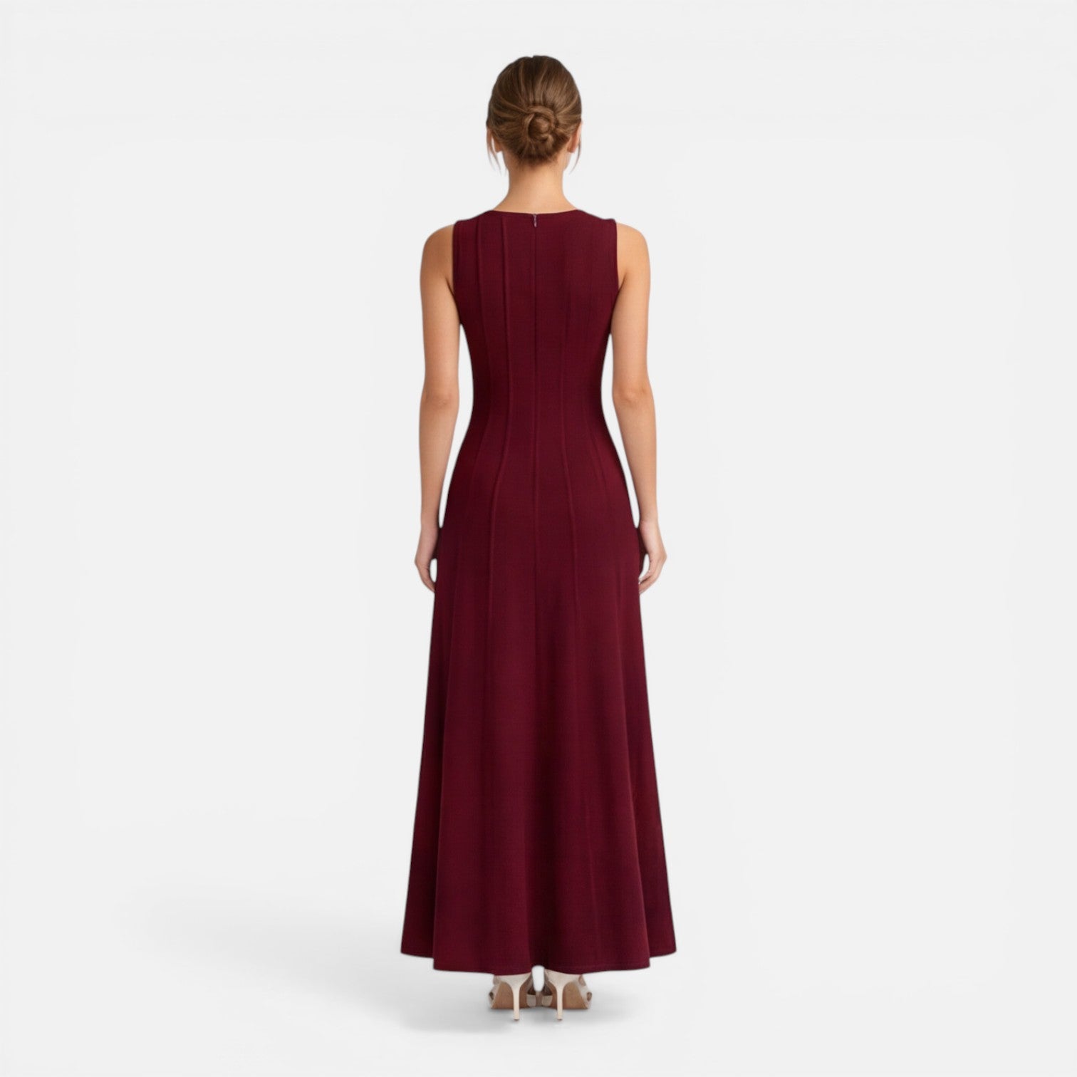 Women's Sleeveless Pleated Maxi Dress | Formal Wedding Guest Attire
