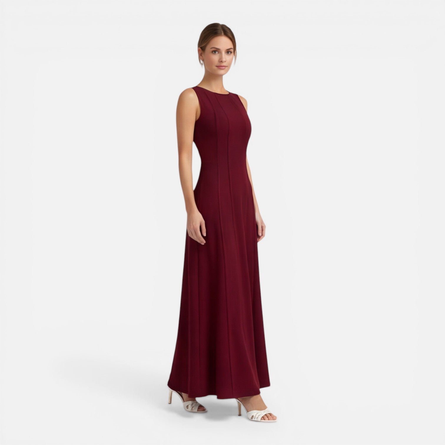 Women's Sleeveless Pleated Maxi Dress | Formal Wedding Guest Attire