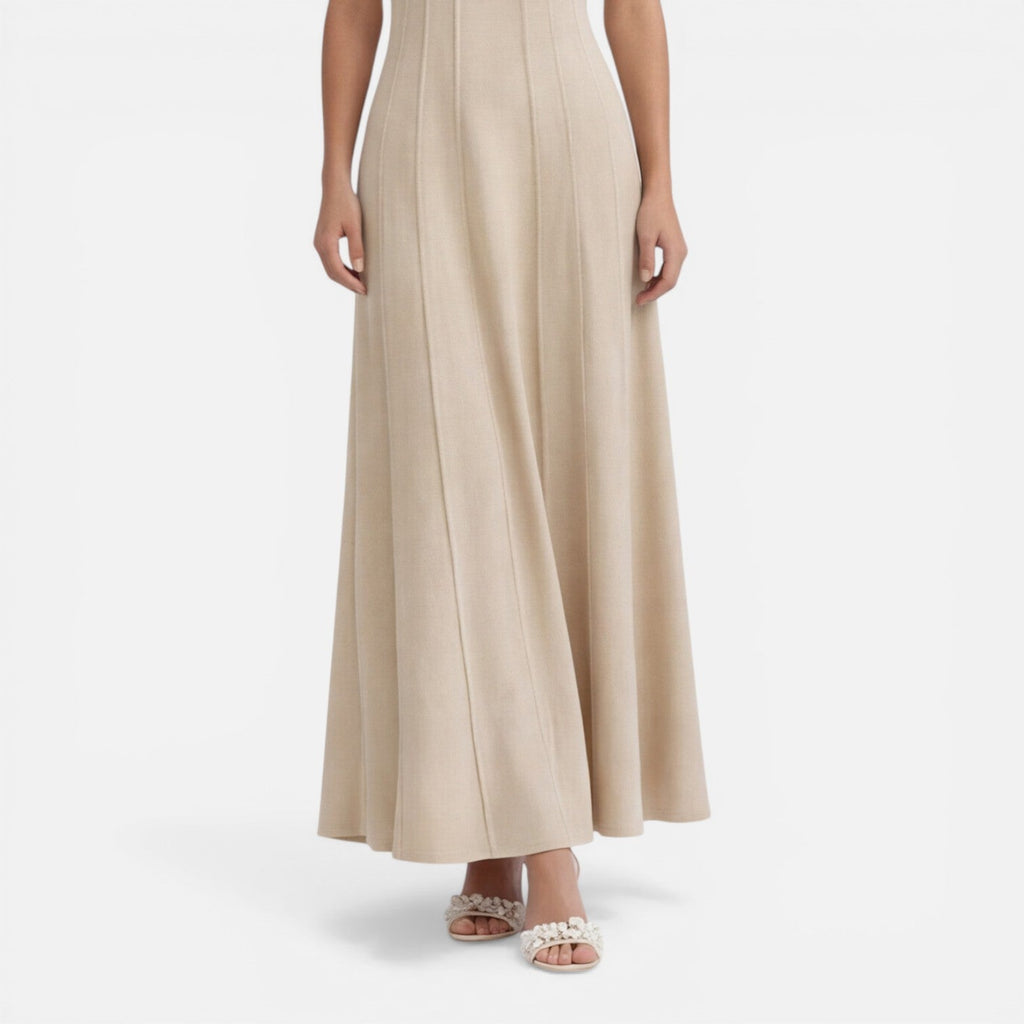 Women's Sleeveless Pleated Maxi Dress | Formal Wedding Guest Attire