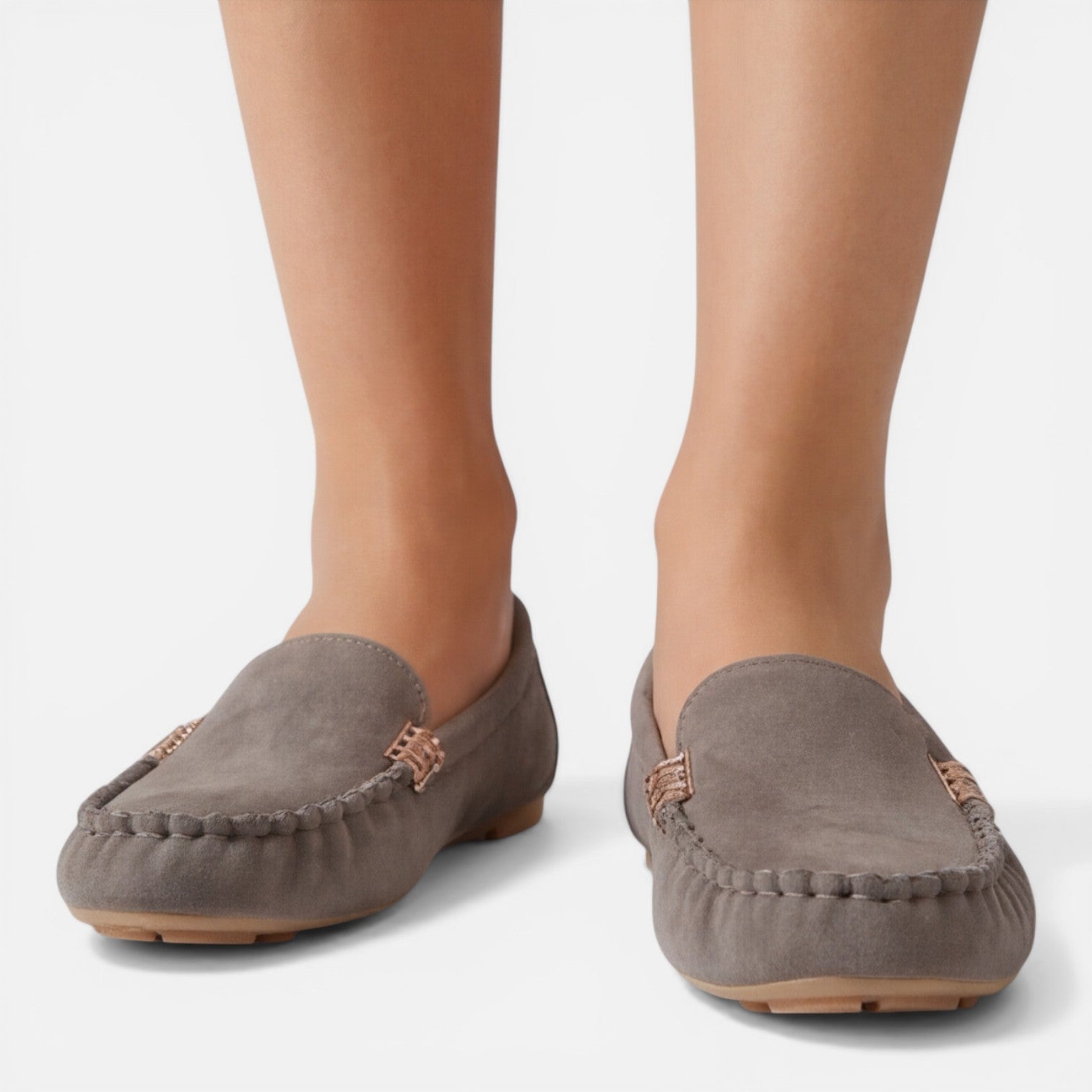 Women's Slip-On Loafers with Metal Detail | Comfortable Classic Flats