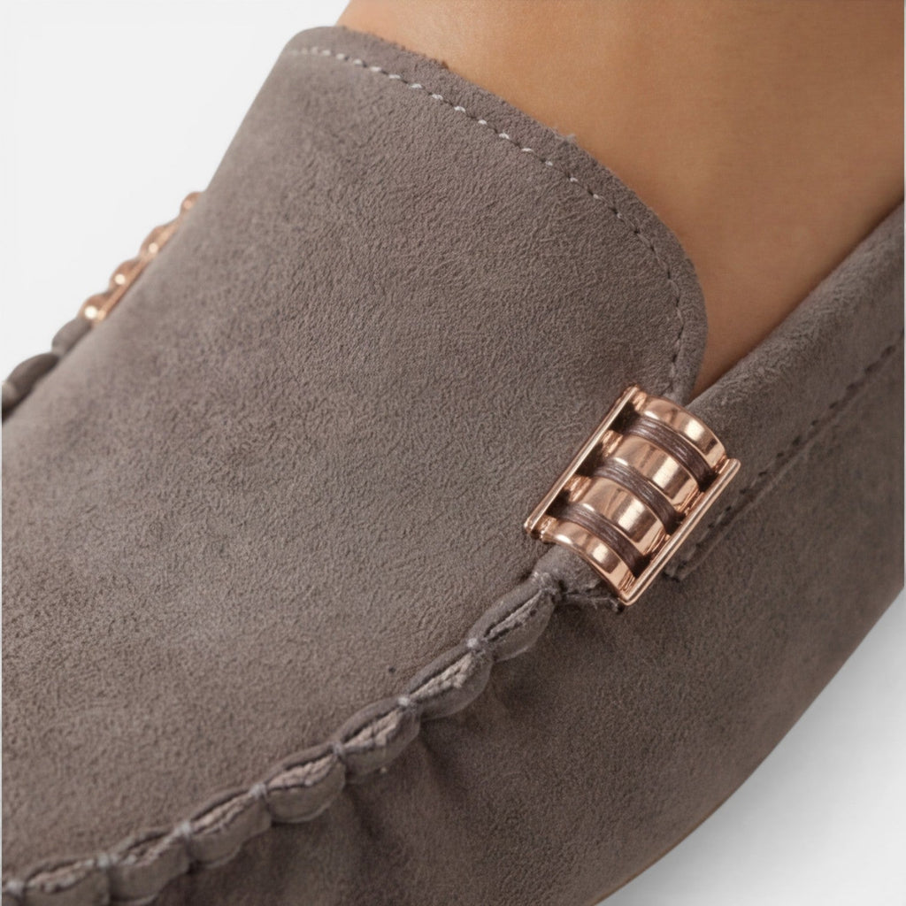 Women's Slip-On Loafers with Metal Detail | Comfortable Classic Flats