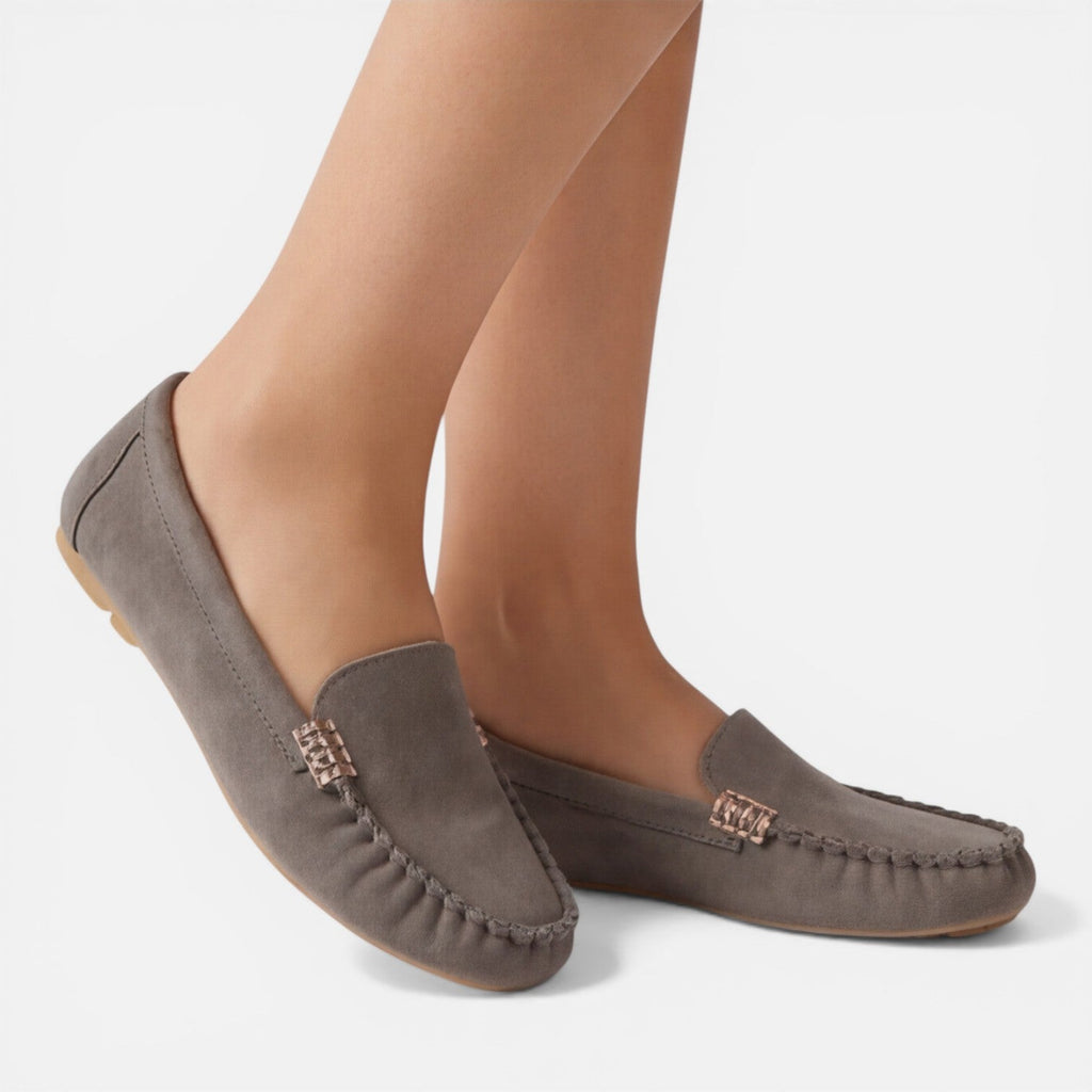 Women's Slip-On Loafers with Metal Detail | Comfortable Classic Flats