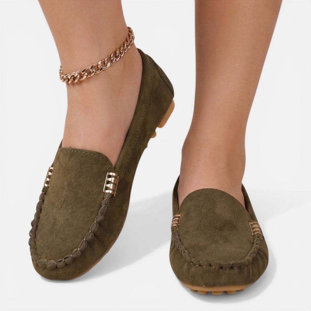 Women's Slip-On Loafers with Metal Detail | Comfortable Classic Flats