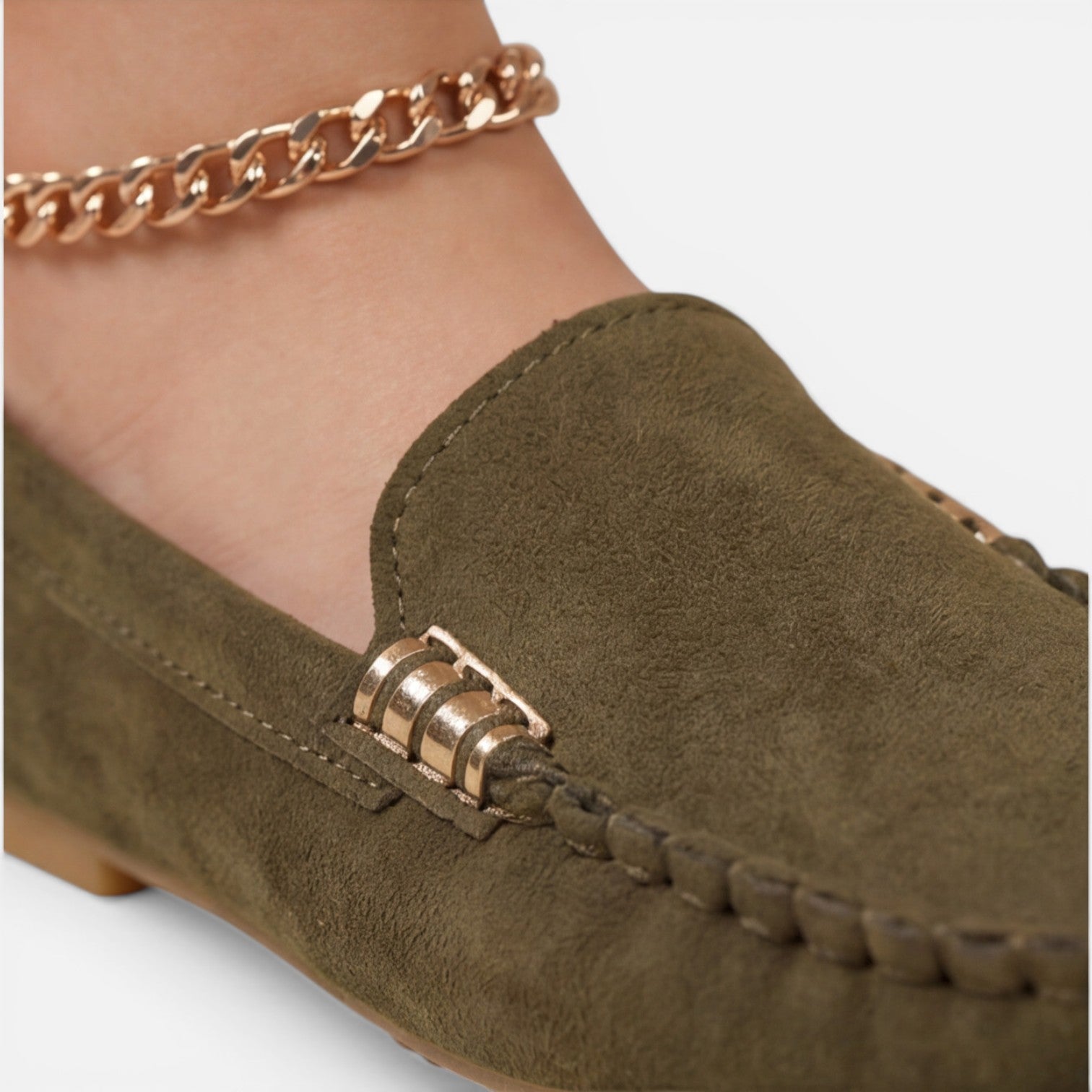 Women's Slip-On Loafers with Metal Detail | Comfortable Classic Flats