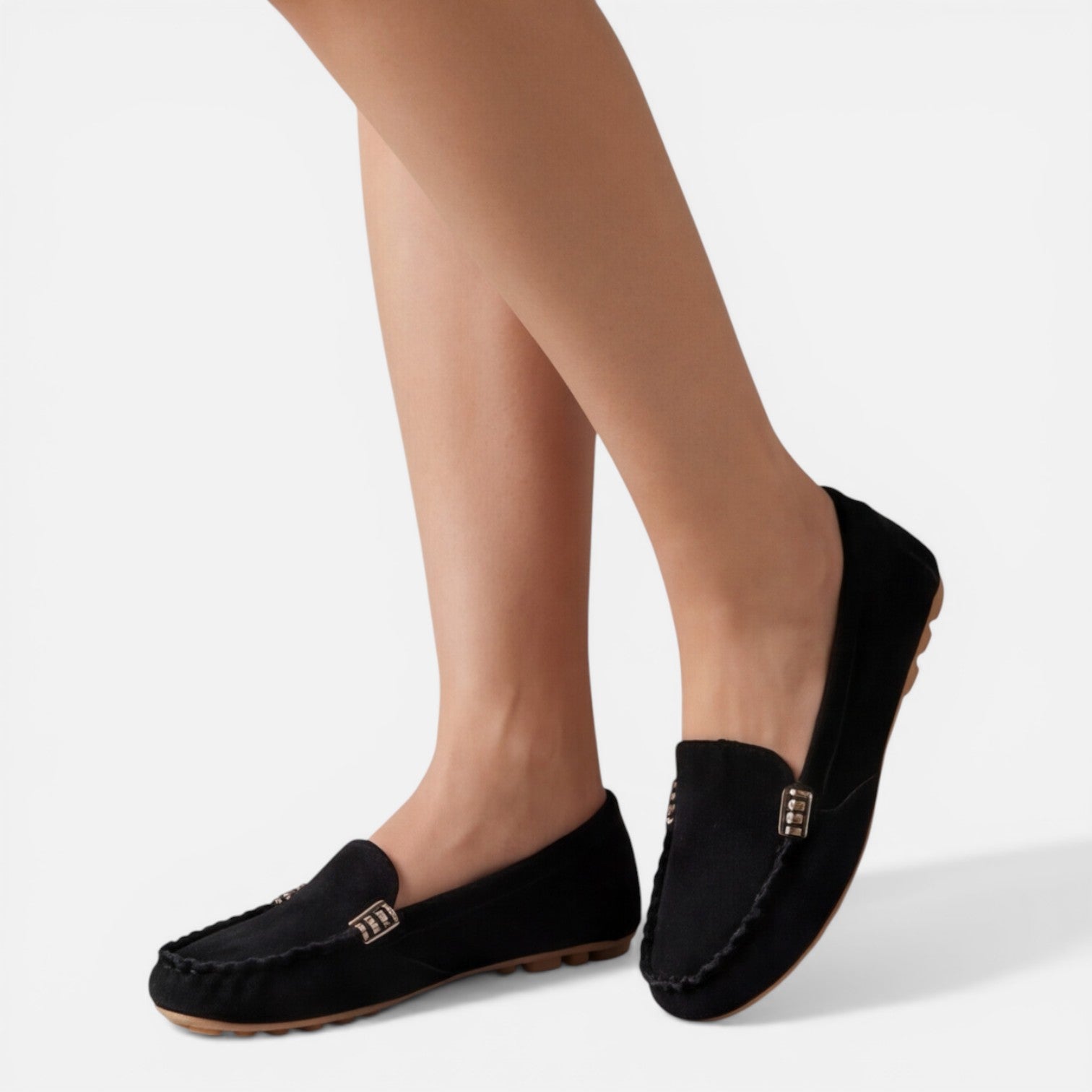 Women's Slip-On Loafers with Metal Detail | Comfortable Classic Flats