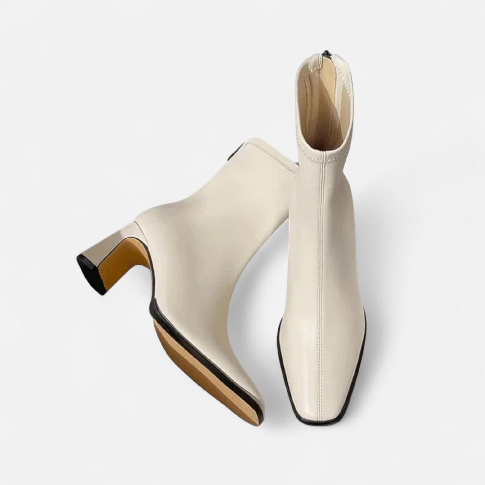 Women's Square Toe Ankle Boots with Block Heel - Classic Style Footwear