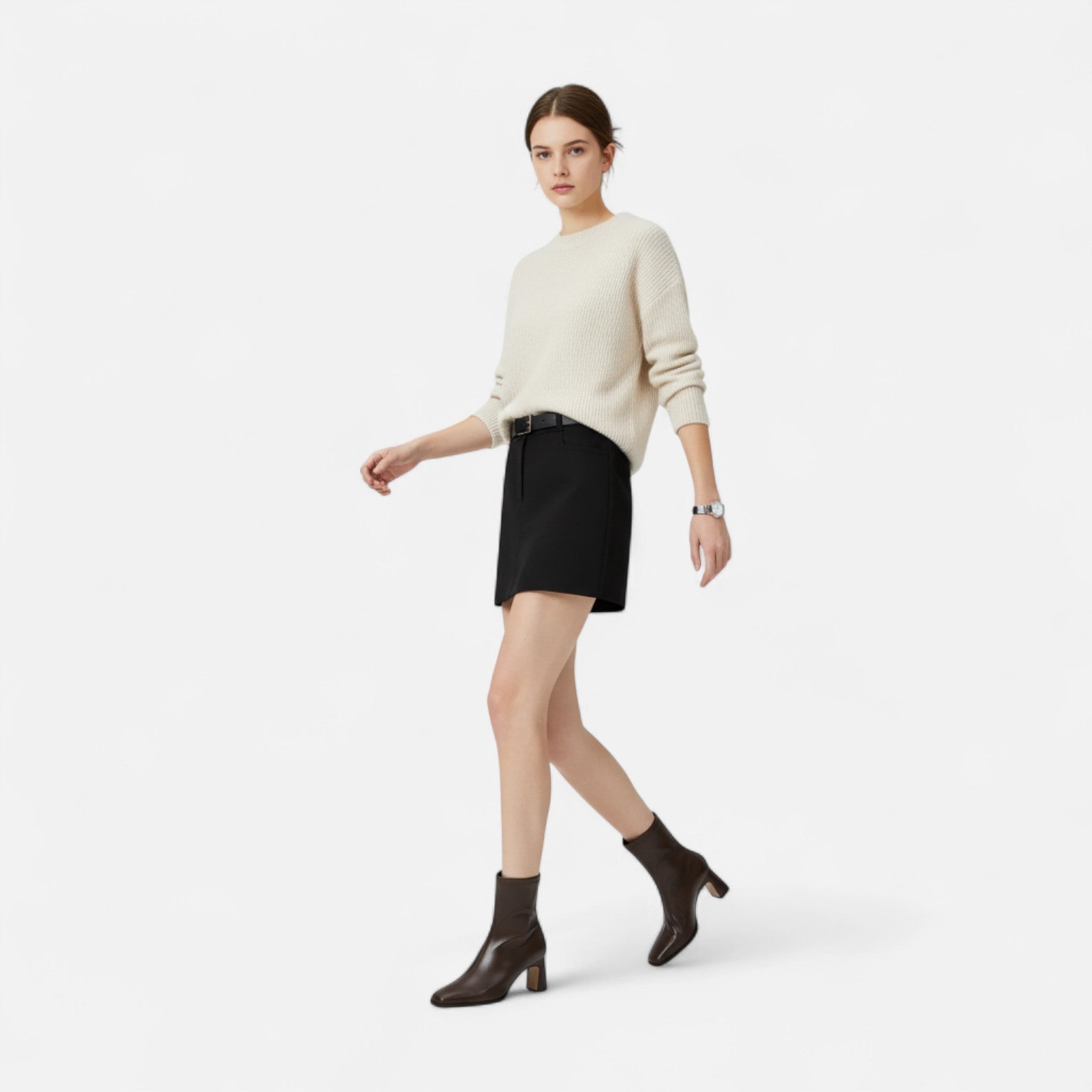 Women's Square Toe Ankle Boots with Block Heel - Classic Style Footwear