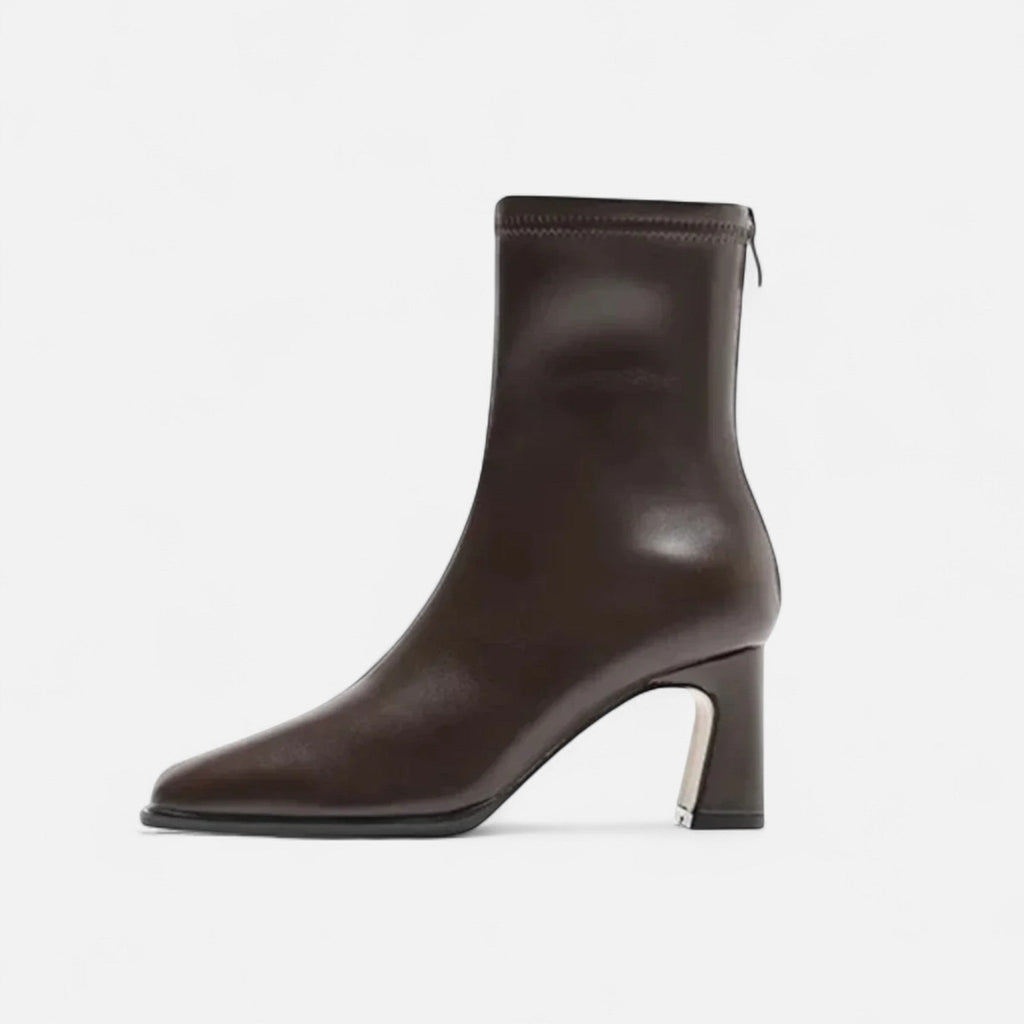 Women's Square Toe Ankle Boots with Block Heel - Classic Style Footwear