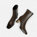 Women's Square Toe Ankle Boots with Block Heel - Classic Style Footwear