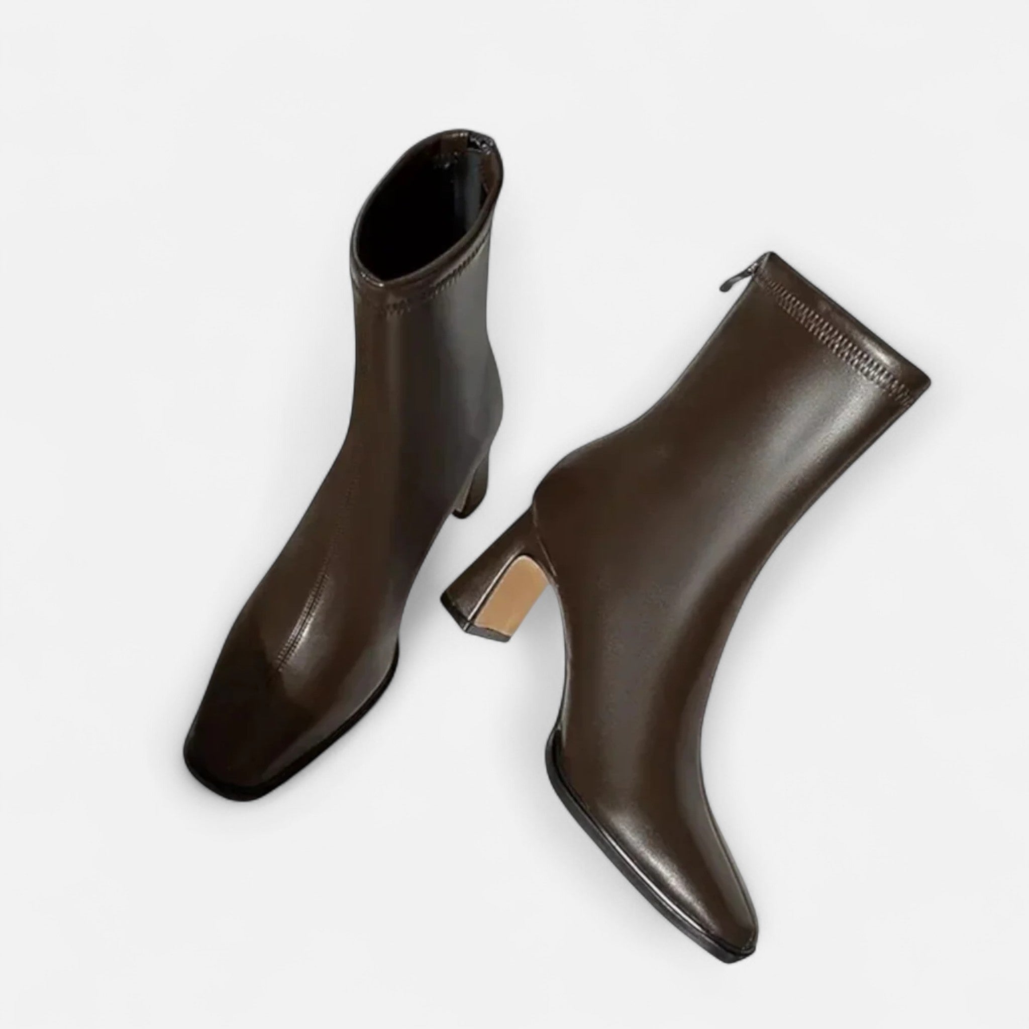 Women's Square Toe Ankle Boots with Block Heel - Classic Style Footwear