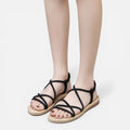 Women's Strappy Open Toe Flat Sandals for Comfortable Walking